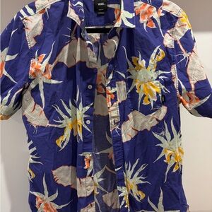 Vans Purple Floral Short-Sleeve Button-Down Shirt